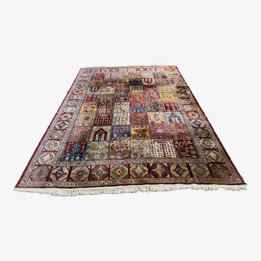 7ft 8in X 11ft Indo Bakhtiari Memling Gul Wool + Silk Area Rug - image 0