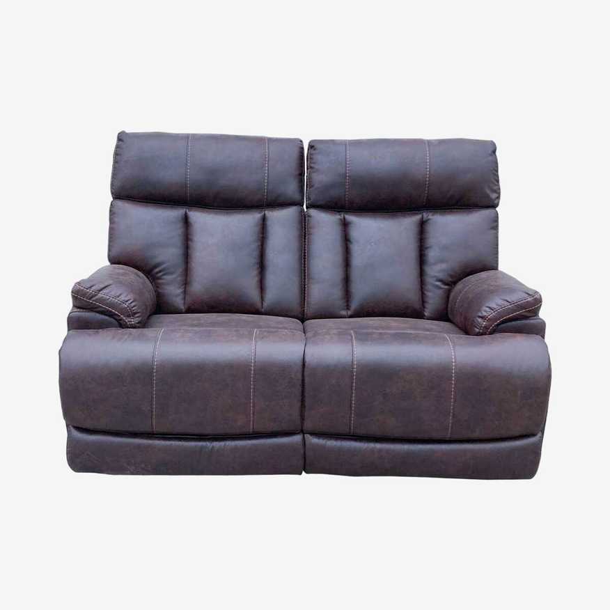 Costco Brown Leather Reclining Loveseat with USB Ports - image 0