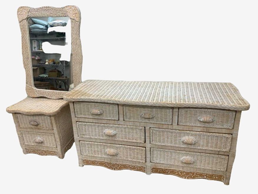 Pier 1 Jamaica Collection White Wicker Set - image 0