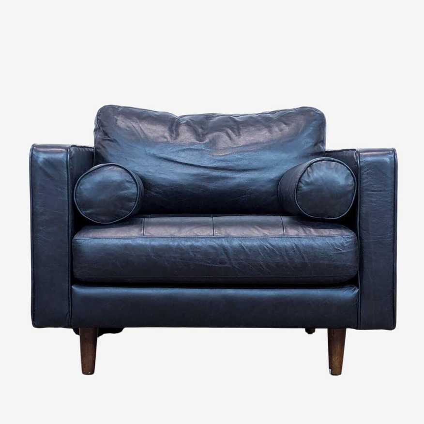 Article Modern Sven Black Leather Lounge Chair - image 0