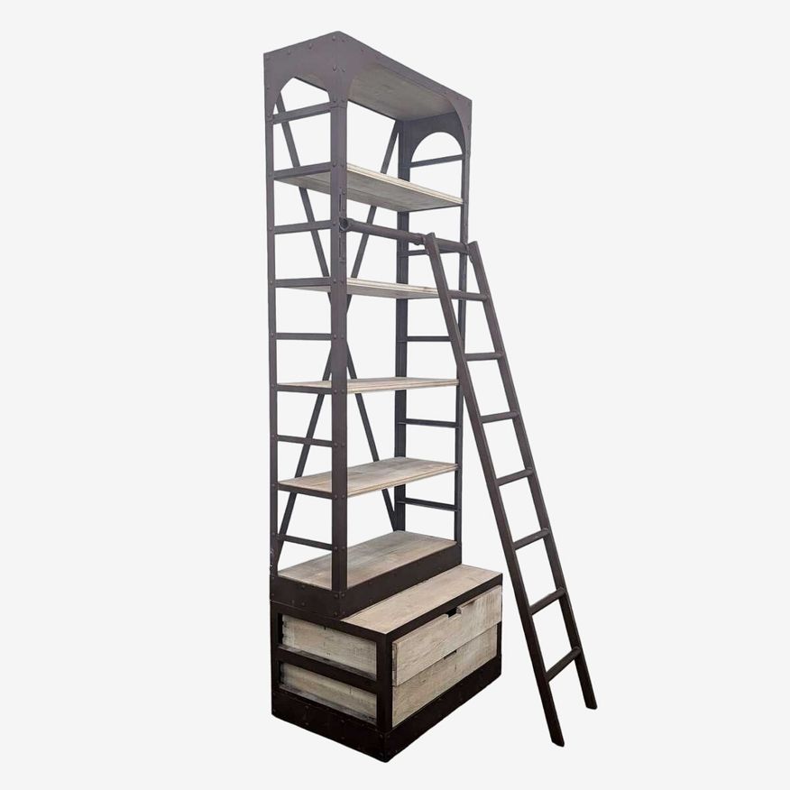 Restoration Hardware 1950's Style Dutch Shipyard Shelf with Ladder - image 0