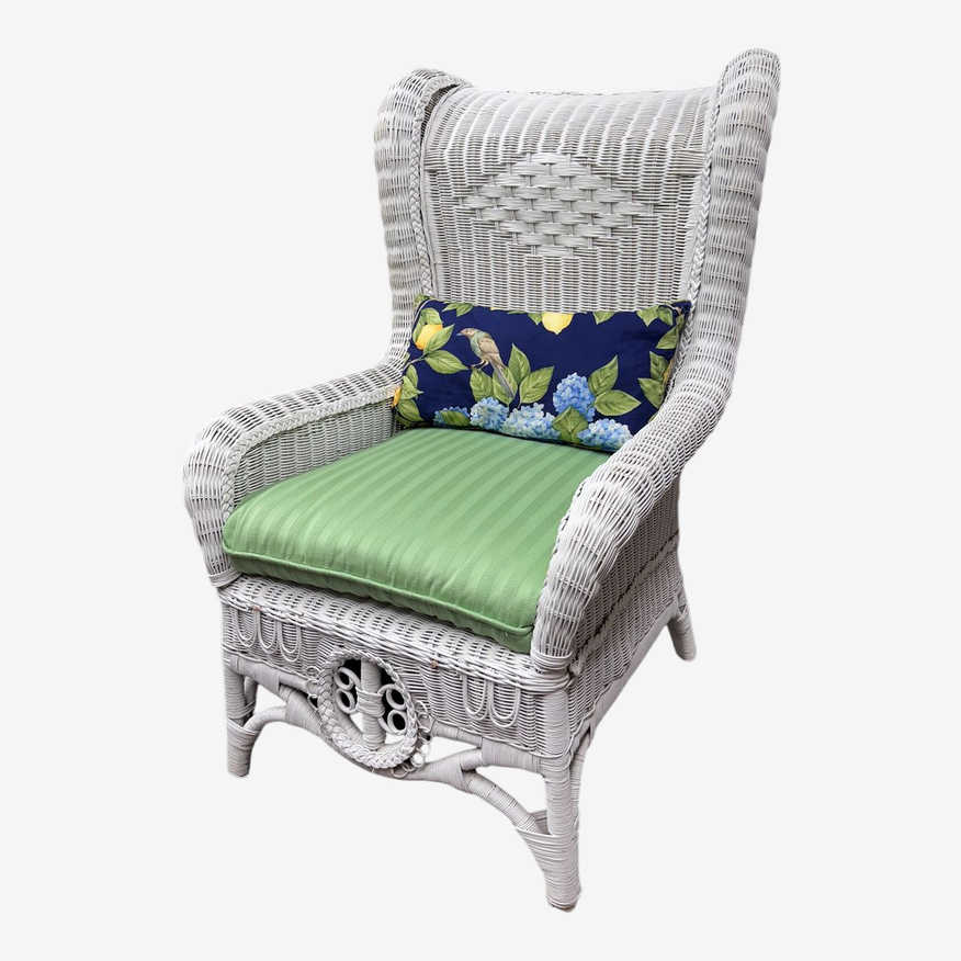 Ralph Lauren Home Vintage White Wicker Chair - image 0