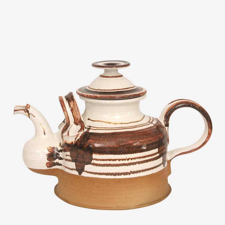 Vintage Danish Karin and Erling Heerwagen Hand-painted and Glazed Tea Pot - image 0