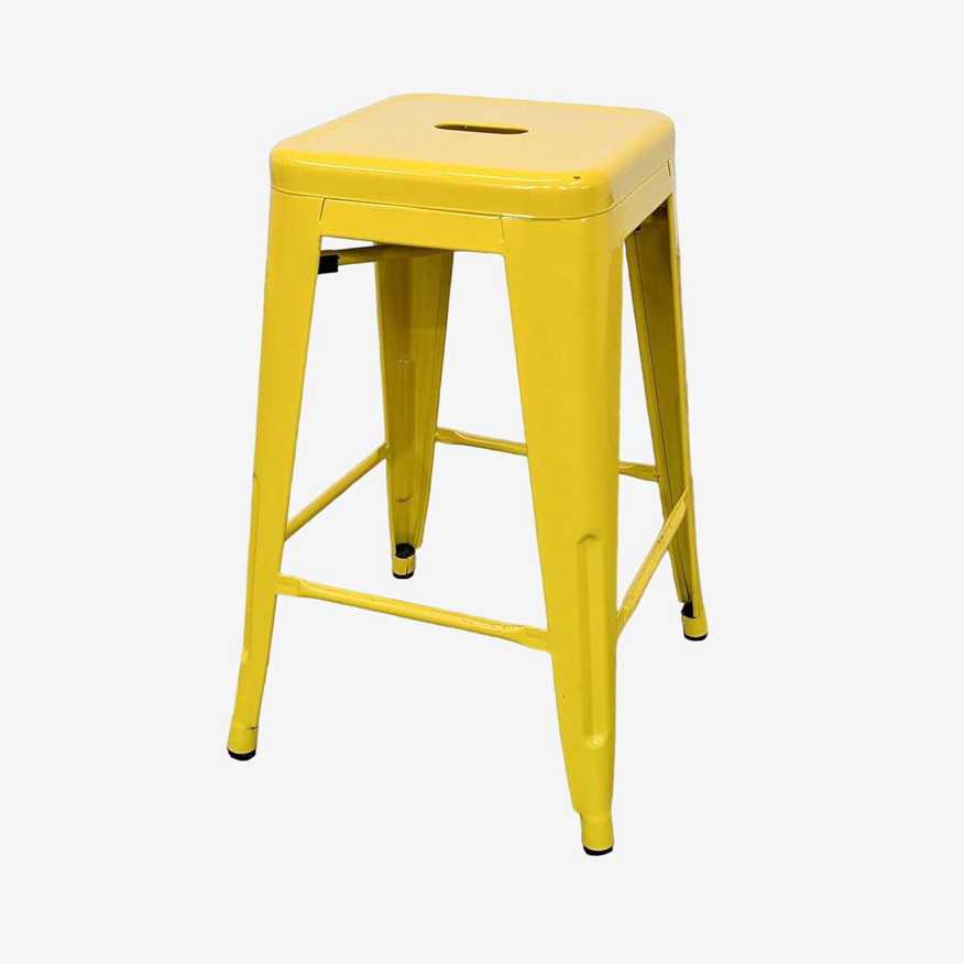 Bright Yellow Metal Counter Stool - image 0