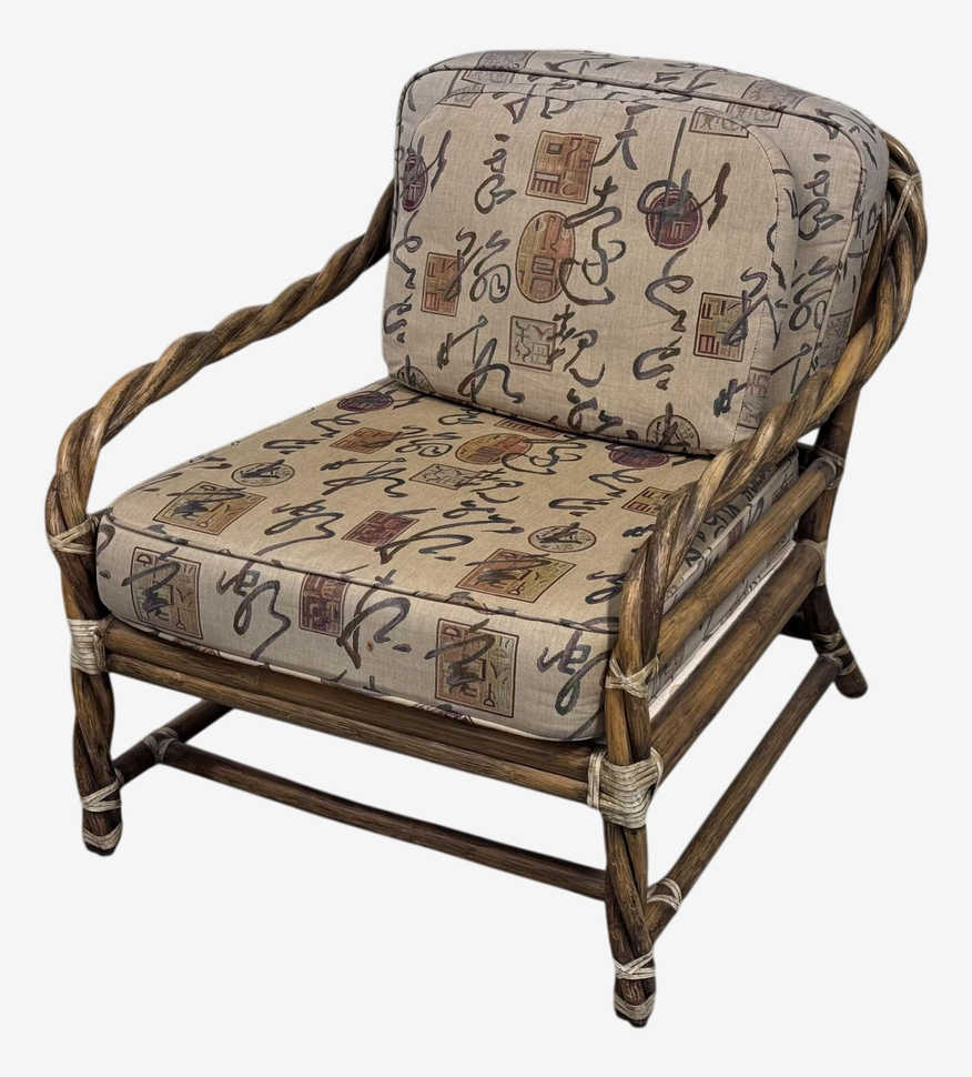 Mid 20th Century John + Elinor McGuire Furniture Twisted Rattan Chair - image 0
