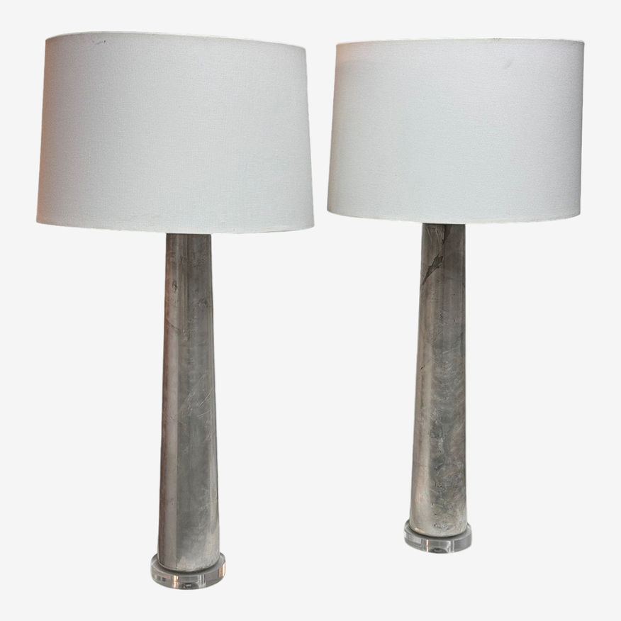 The Natural Light Claudette Silver Leaf Table Lamps, Pair - image 0