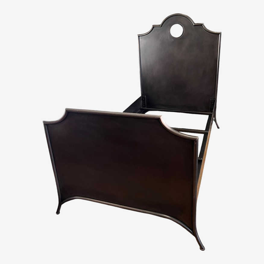 Twin Size Restoration Hardware Keyhole Metal Bed Frame With Footboard - image 0