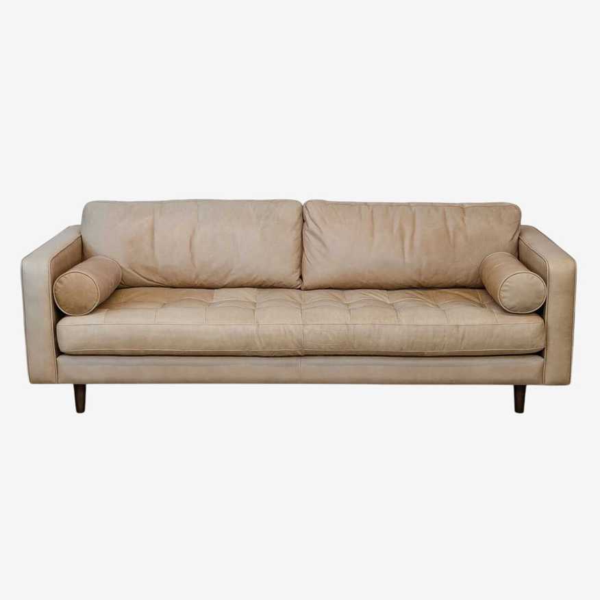 West Elm Dennes 88” Modern Leather Sofa - image 0