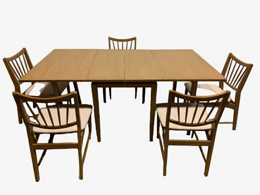 Kroehler Mid Century Drop Leaf Dining Table With 5 Chairs - image 0