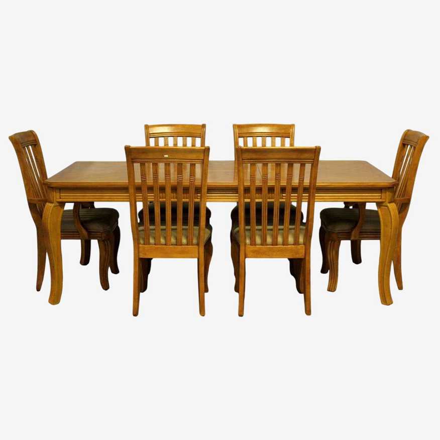 Honey Oak Dining Table w/6 Chairs - image 0