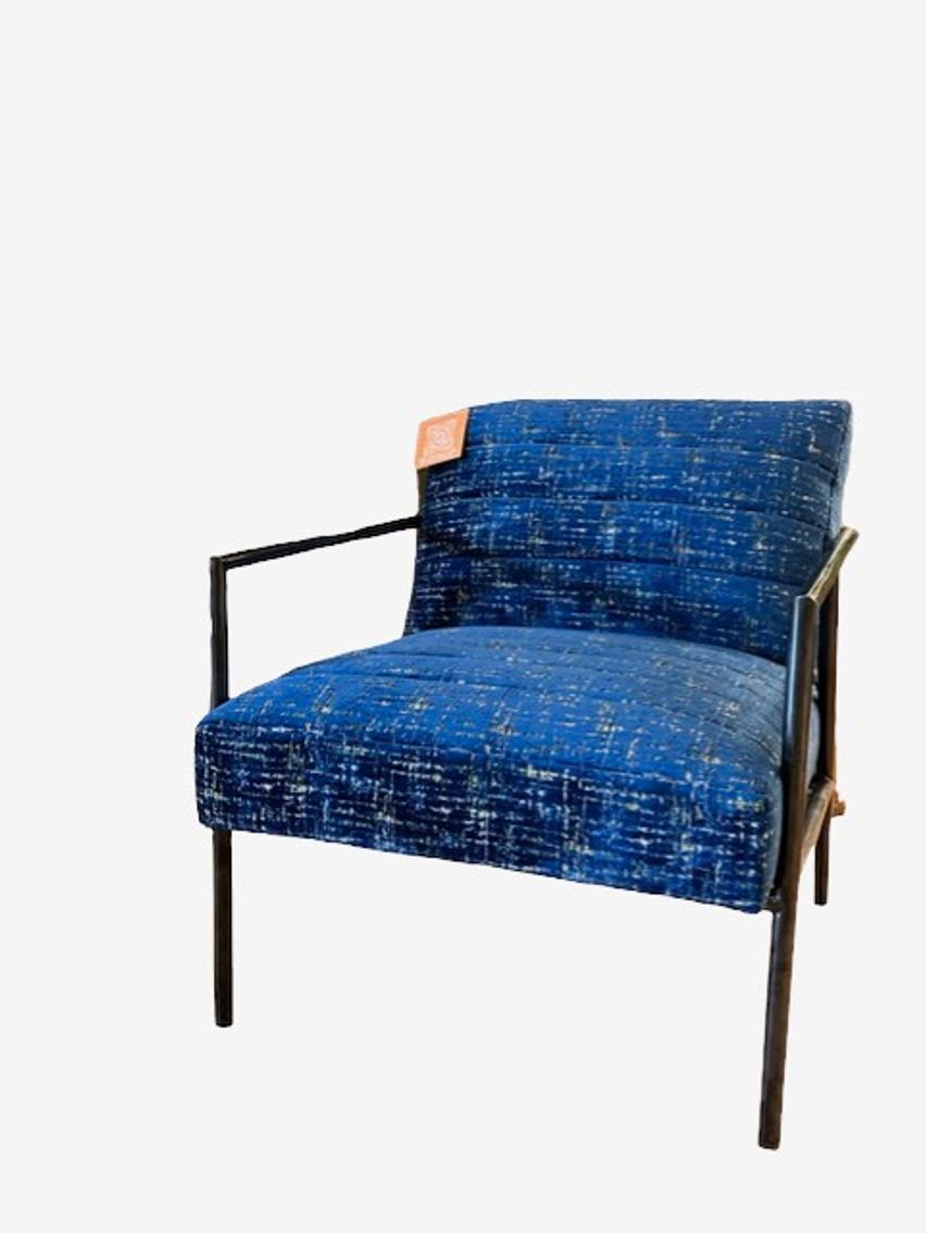 Norwalk Custom Lansing Metal Framed Blue Upholstered Chair TH154-10 - image 0