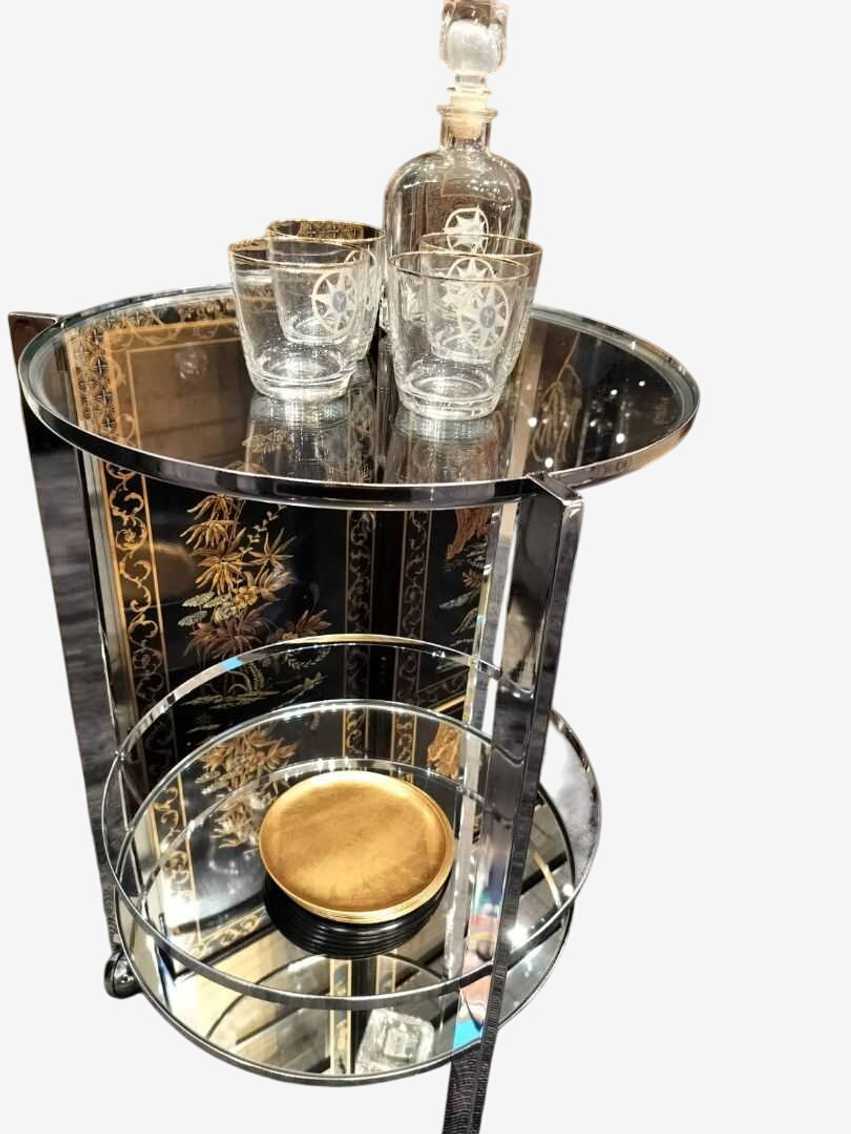 CB2  Contemporary Chrome Bar Cart - image 0