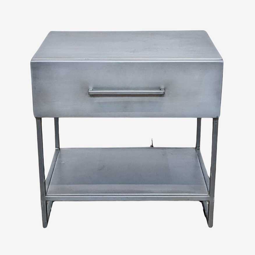 CB2 Proof One Drawer Metal Nightstand with Shelf - image 0