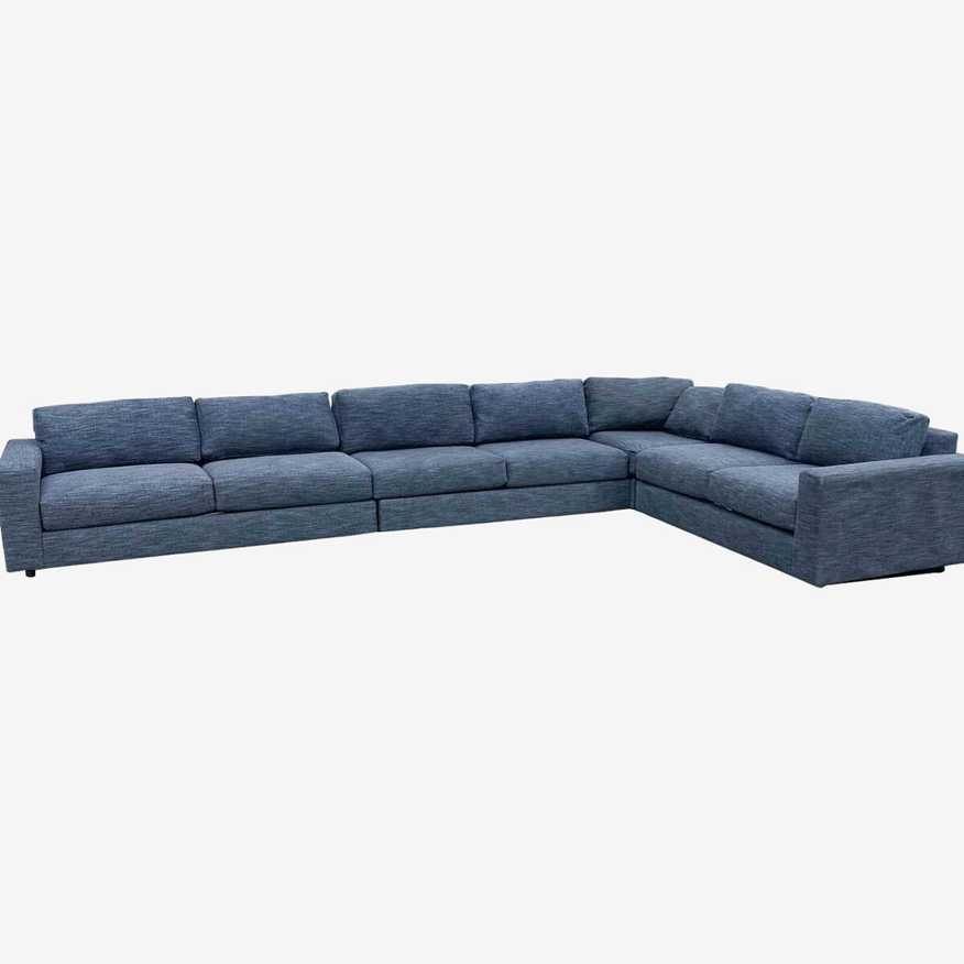 West Elm Modern Harmony Large Gray Tweed Sectional - image 0