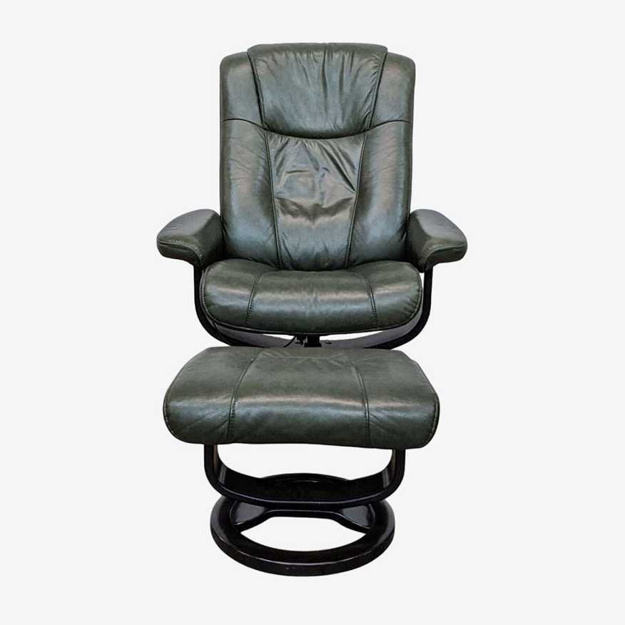 Palliser Leather Contemporary Recliner And Ottoman - image 0