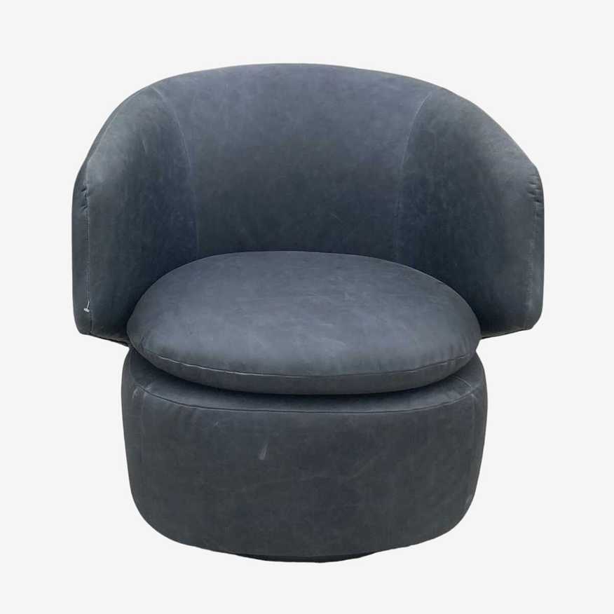 West Elm Crescent Leather Swivel Chair  - image 0