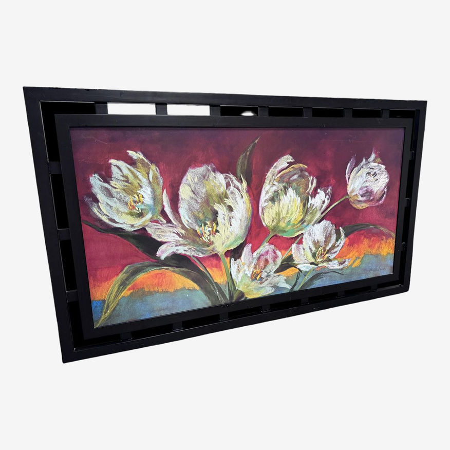 Floral Art Work in Contemporary Black Metal Frame - image 0