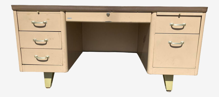 Vintage Cole Steel Mid Century Modern Metal Tanker Desk - image 0