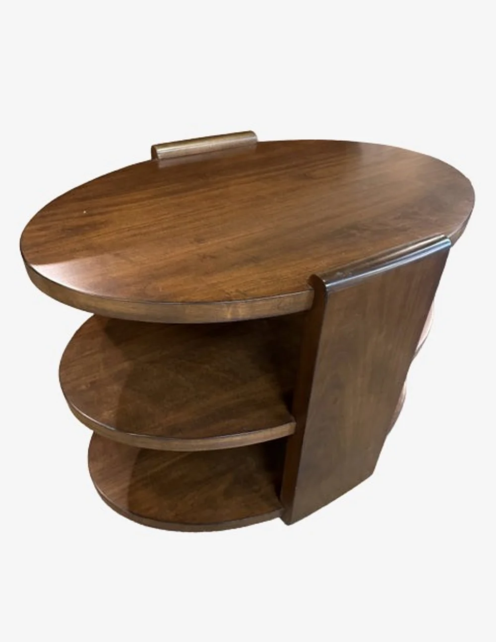 CBS Dark Wood Oval Three Tier Accent Table - $257.25 | Kashew | Kashew