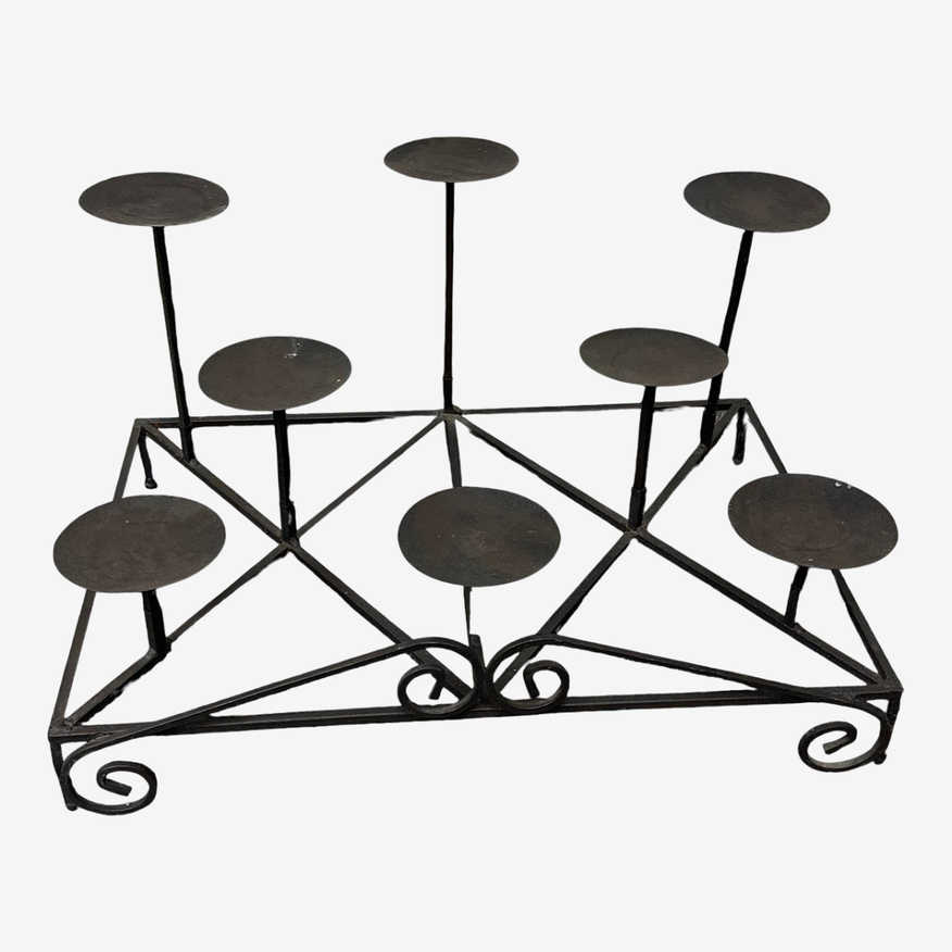 Triple Tiered Wrought Iron Fireplace Candle Holder - image 0
