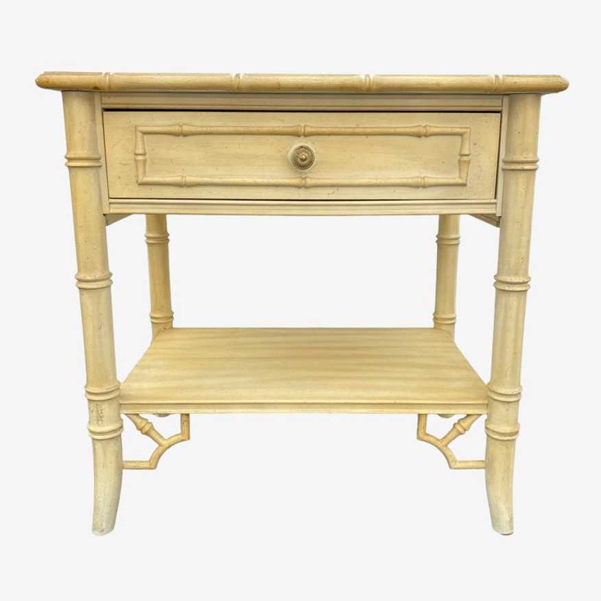 Thomasville Allegro Nightstand FREE SHIPPING - One Vintage Faux Bamboo Fretwork Hollywood Regency End Table - image 0