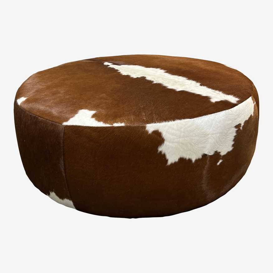 American Leather for Room & Board Lind Cowhide Round Ottoman - image 0