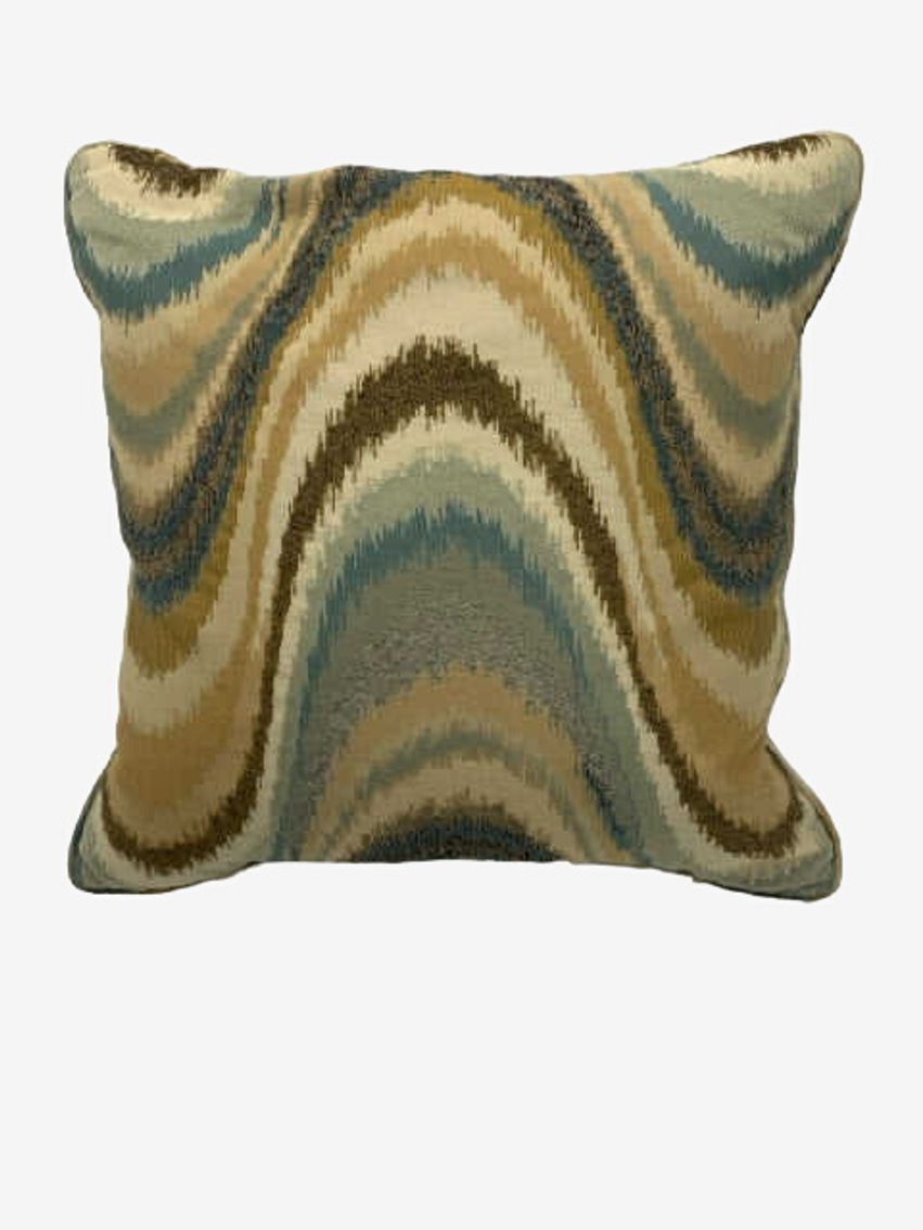 Custom Brown And Blue Swirl Pillow - image 0