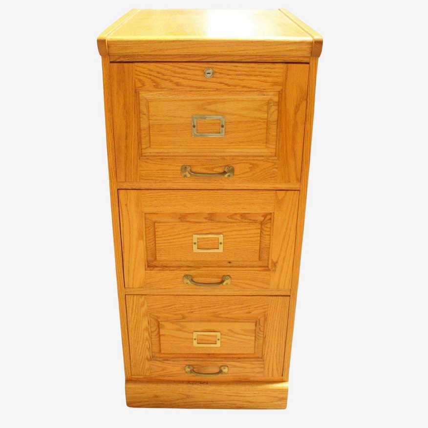 3 Drawer Oak File Cabinet - image 0