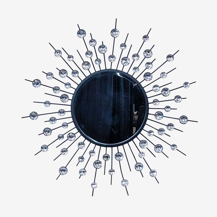 Modern Sunburst Wall Mirror with Crystal Accents By Three Hands Corp. - image 0