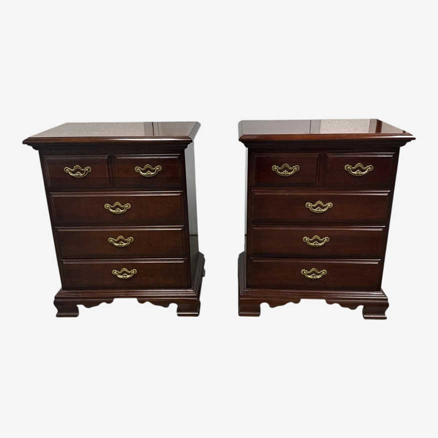 Vintage Thomasville Cherry Wood Nightstands, Pair - image 0