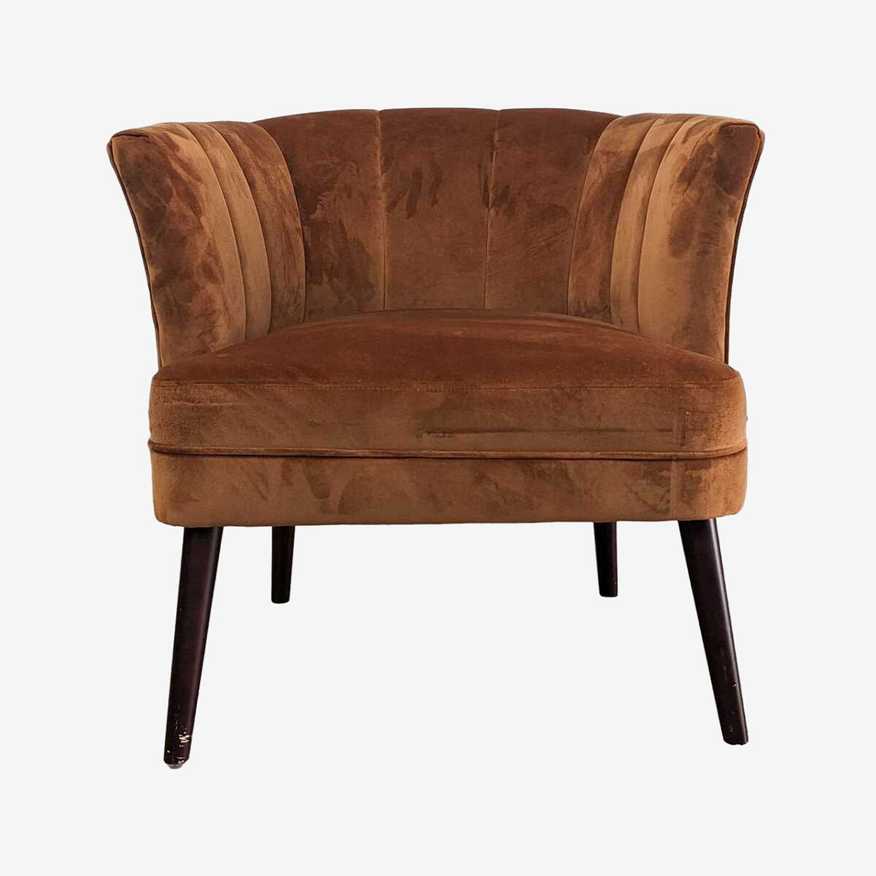 World Market Rust Velvet Mid-Century Lounge Chair - image 0