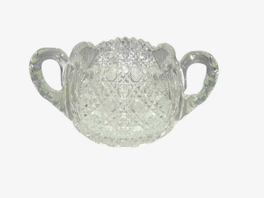 Vintage American Brilliant Heavy Cut Glass Sugar Bowl - image 0