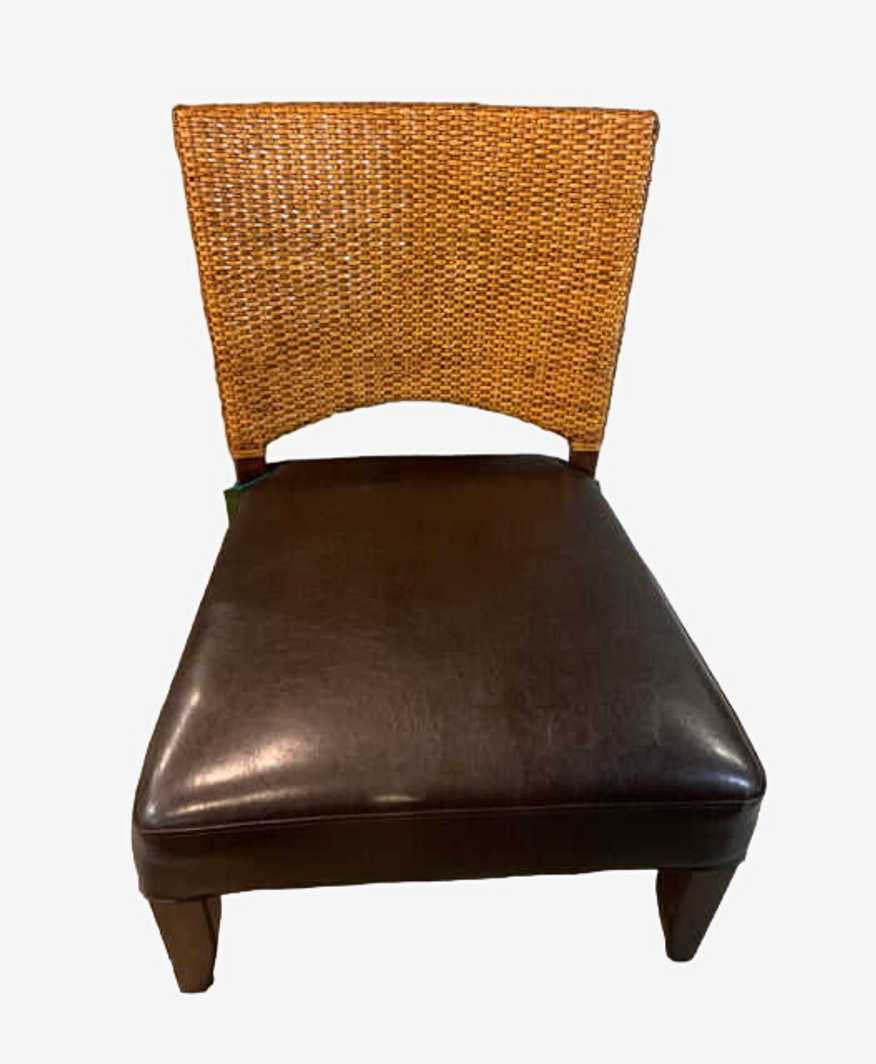 Pier 1 Rattan And Faux Leather Accent Chair - image 0