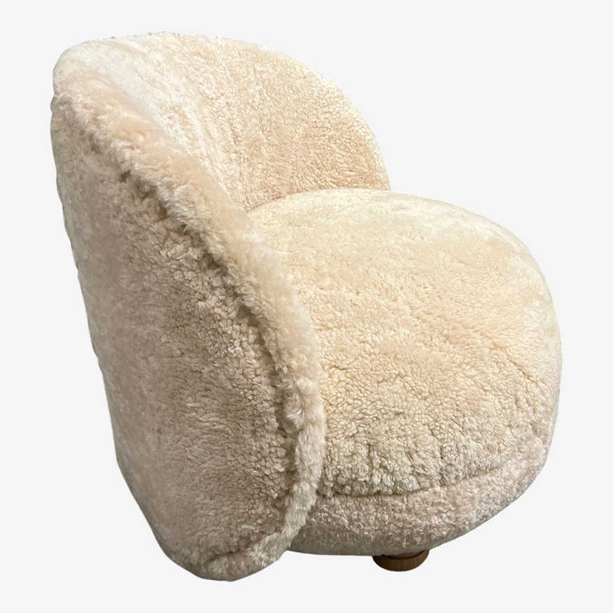 Custom Design Shearling Organic Modern Accent Chair - image 0