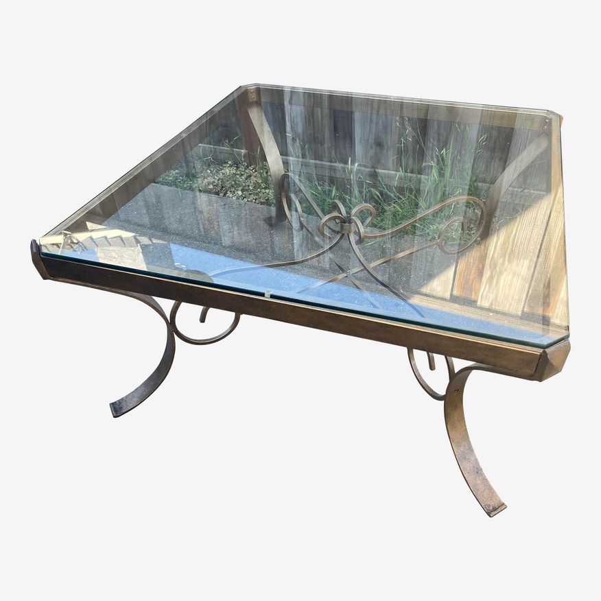Vintage Glass and Metal Coffee Table - image 0