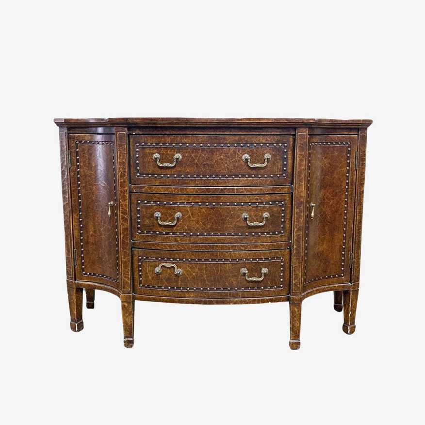 Painted Faux Leather Credenza - image 0