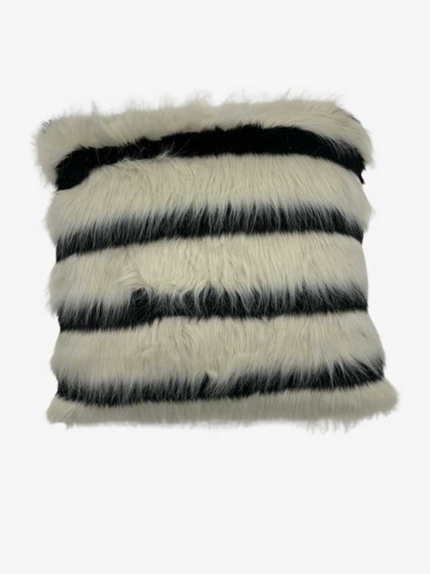 Black and White Faux Fur Pillow - image 0