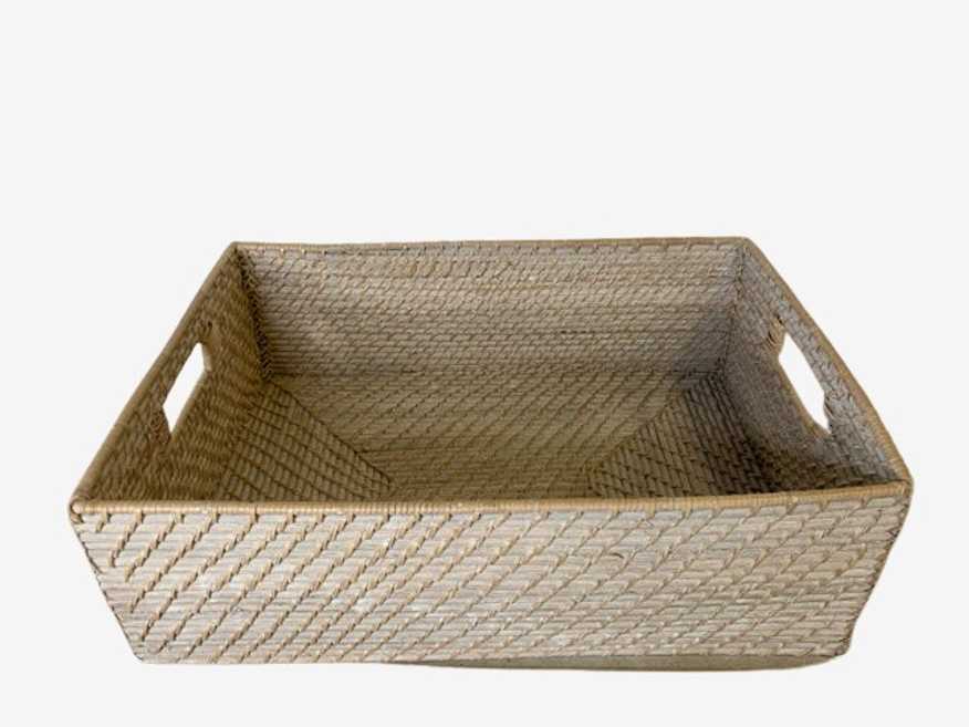 Pottery Barn Woven White Washed Basket - image 0