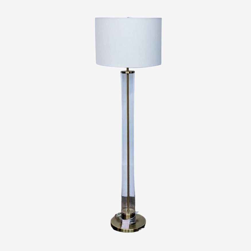 Crate & Barrel Promenade Black and Brass Floor Lamp - image 0