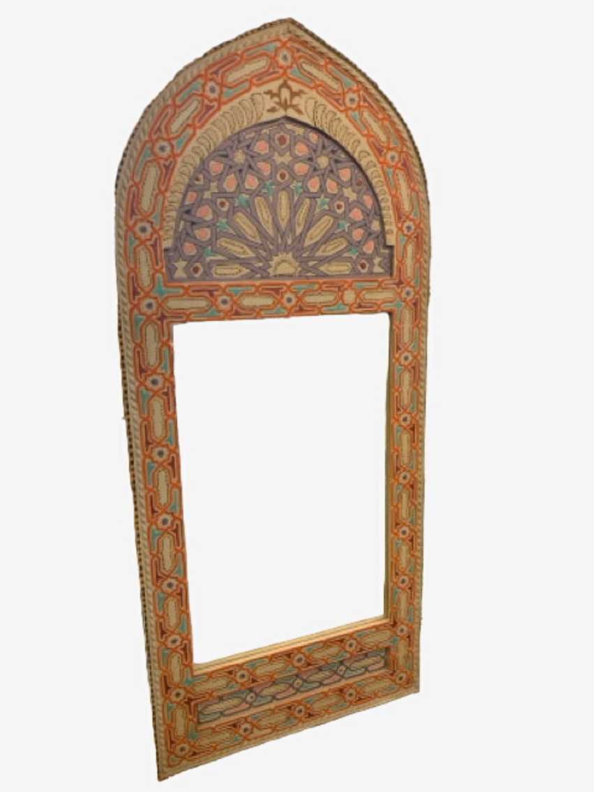 Moroccan Style Painted Arch Mirror - image 0