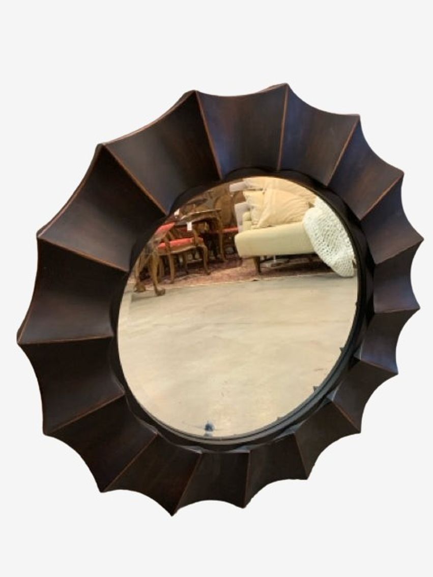 Round Distressed Bronze Wall Mirror - image 0