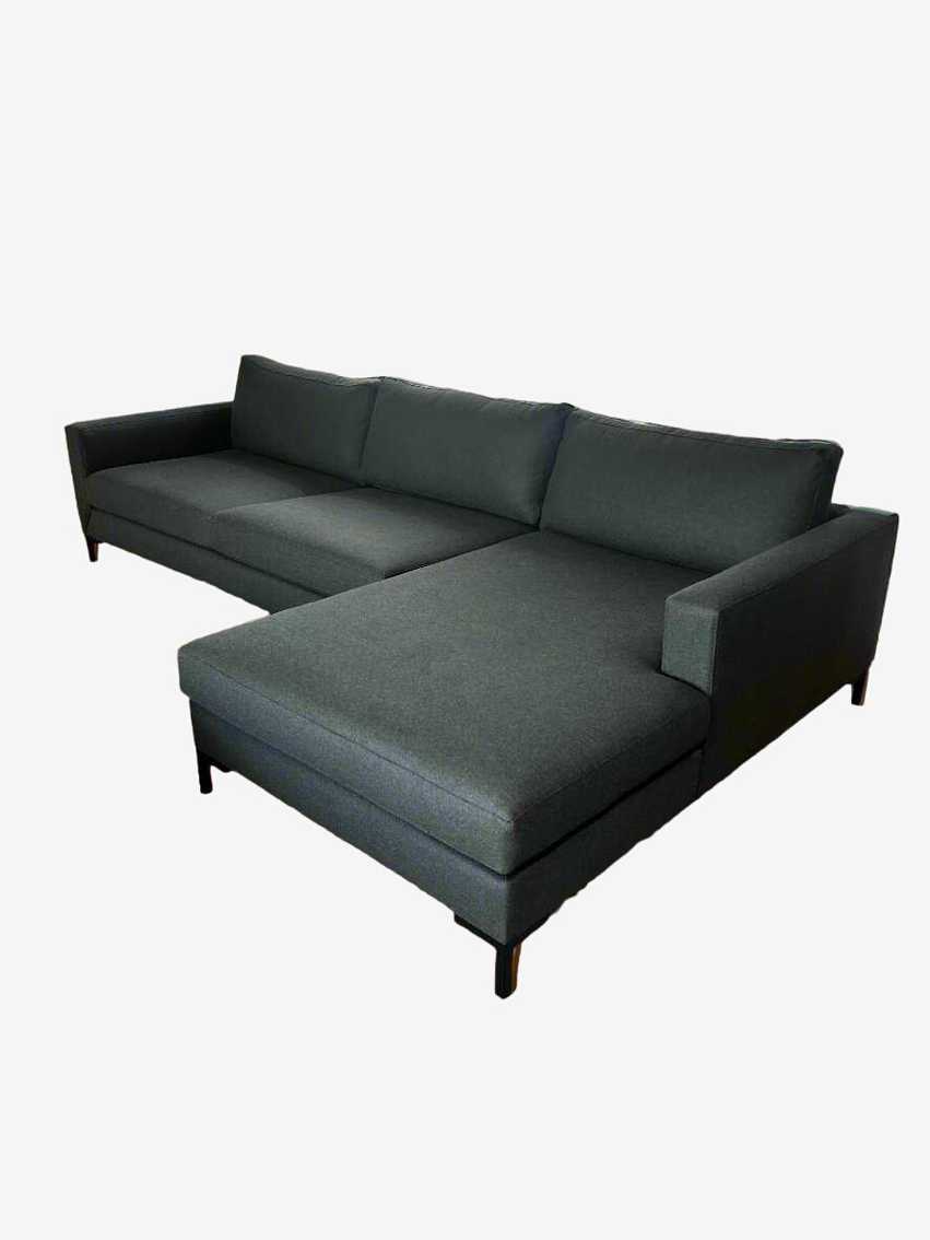 PERCH Furniture Pine Green Wool Blend Lowe Sofa w/Chaise 266-1 - image 0