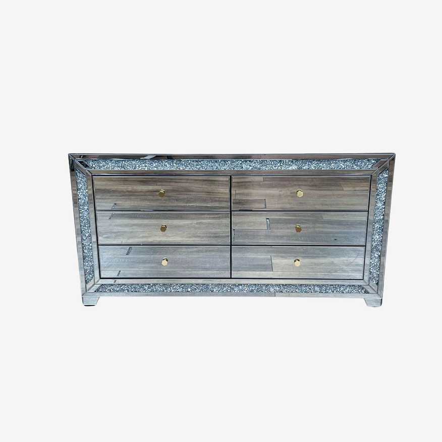 Modern 6-Drawer Mirrored Dresser - image 0