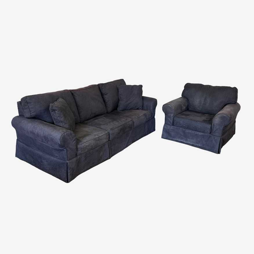 Navy Blue Couch and Chair - image 0