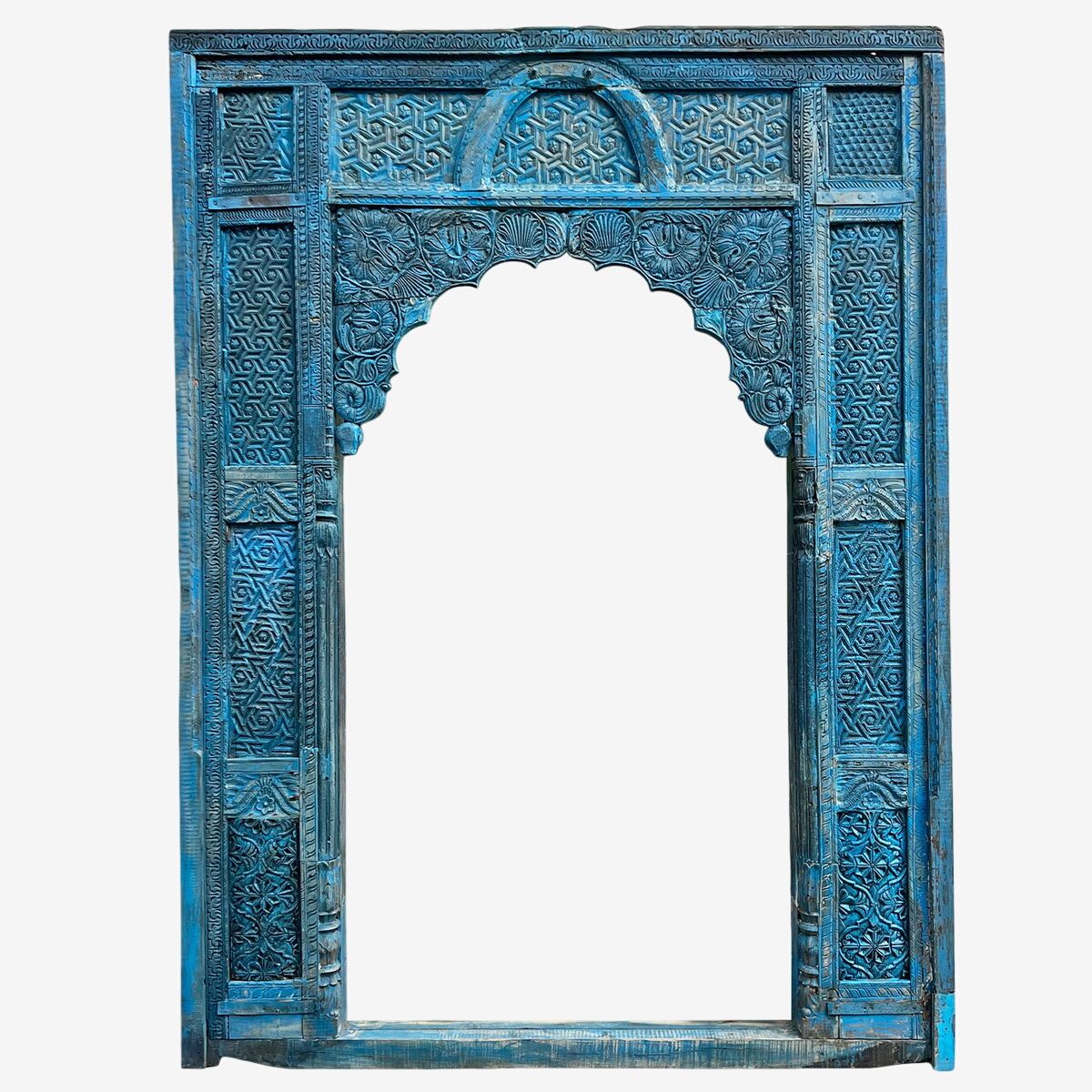 Antique Blue Raja Architectural Mirror | Kashew