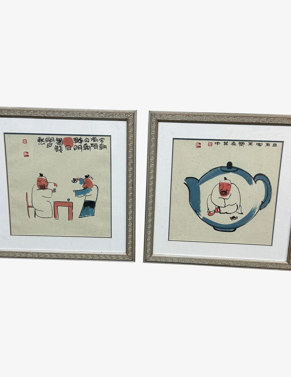 Vintage Chinese Idiom Reproduction Prints, a Pair - image 0