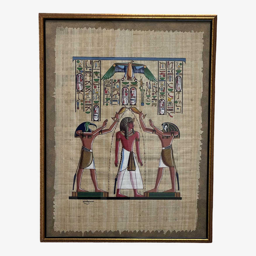 Custom Framed Thoth + Horus Blessing Ramses II With Eternal Life - image 0