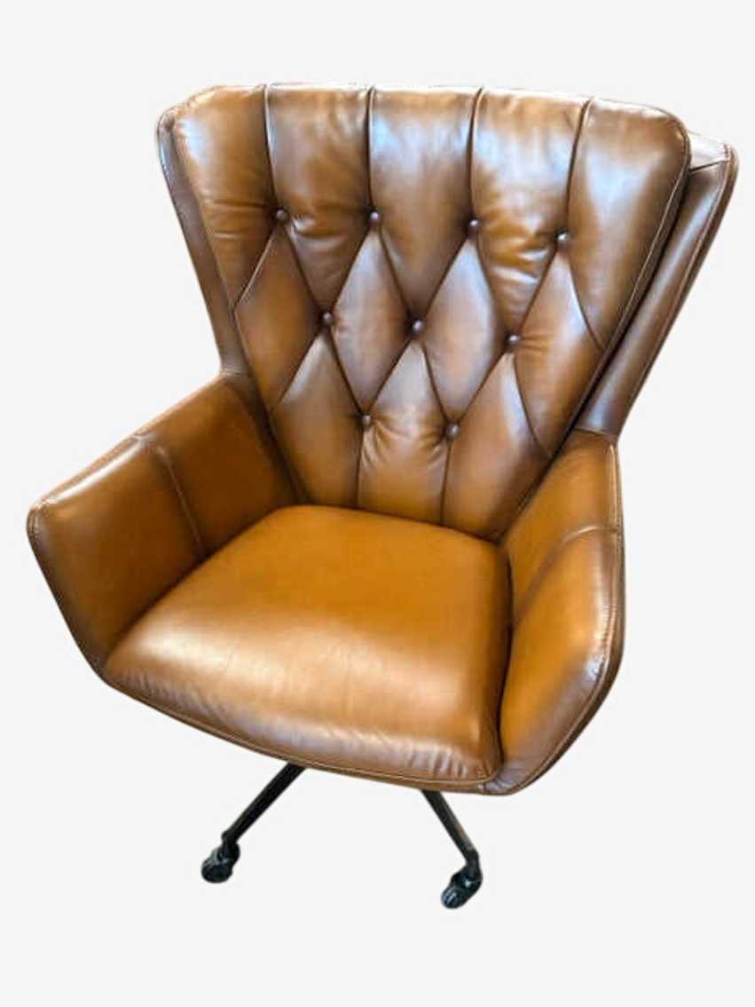 Pottery Barn Wells Leather Swivel Desk Chair - image 0