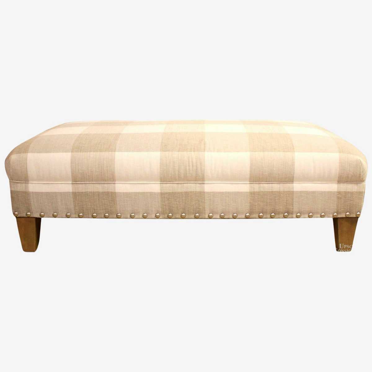 Gray White Checkered Ottoman Kashew