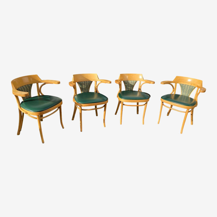2000s Thonet Style Beech Bentwood Armchairs Set of 4 - image 0